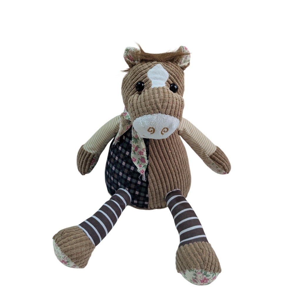 Heatable Corduroy Pals Horse Plush Weighted‎ Microwaveable Sensory Toy  Plaid